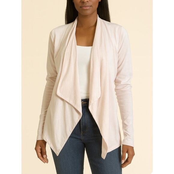 J. Crew NEW open front waterfall light weight cardigan pale peach SZ MD - Picture 1 of 7